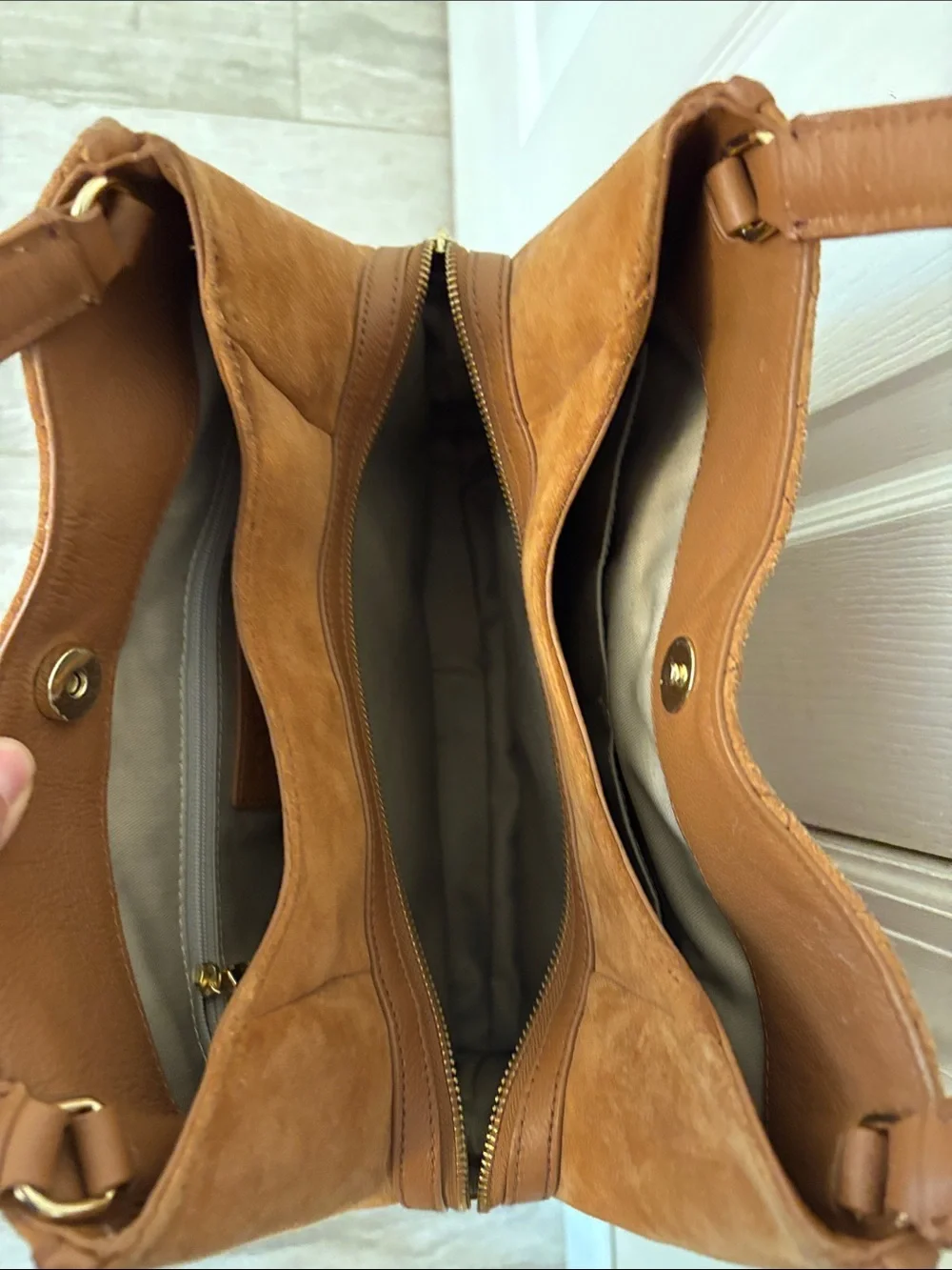 Talbots Brown Suede Leather Purse